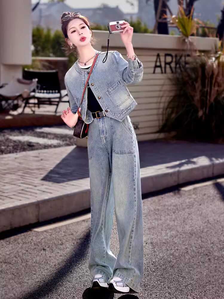 穿搭洋气春秋欧货网红休闲阔腿裤