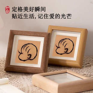 宝宝胎毛百天相框满月纪念品自制胎发做画纪念制作宝宝胎毛画diy