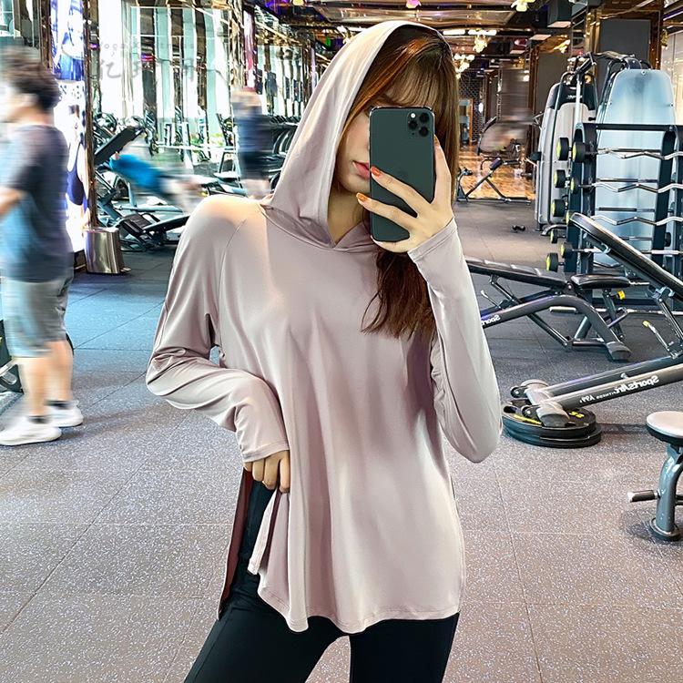连帽宽松显瘦运动上衣女秋冬健身