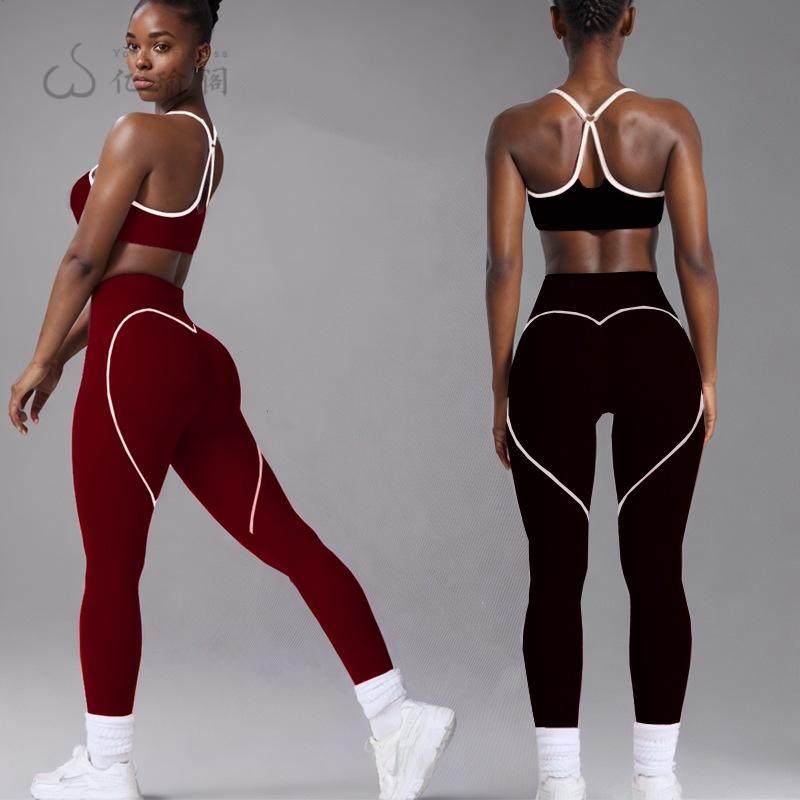 裸感美背运动文胸瑜伽裤套装