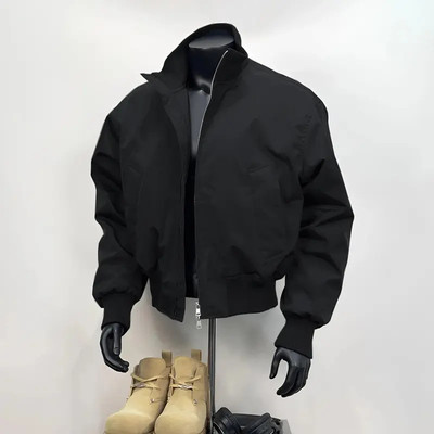 黑色美式飞行员夹克棉服男款秋冬季加厚cleanfit棉衣外套夹克外套