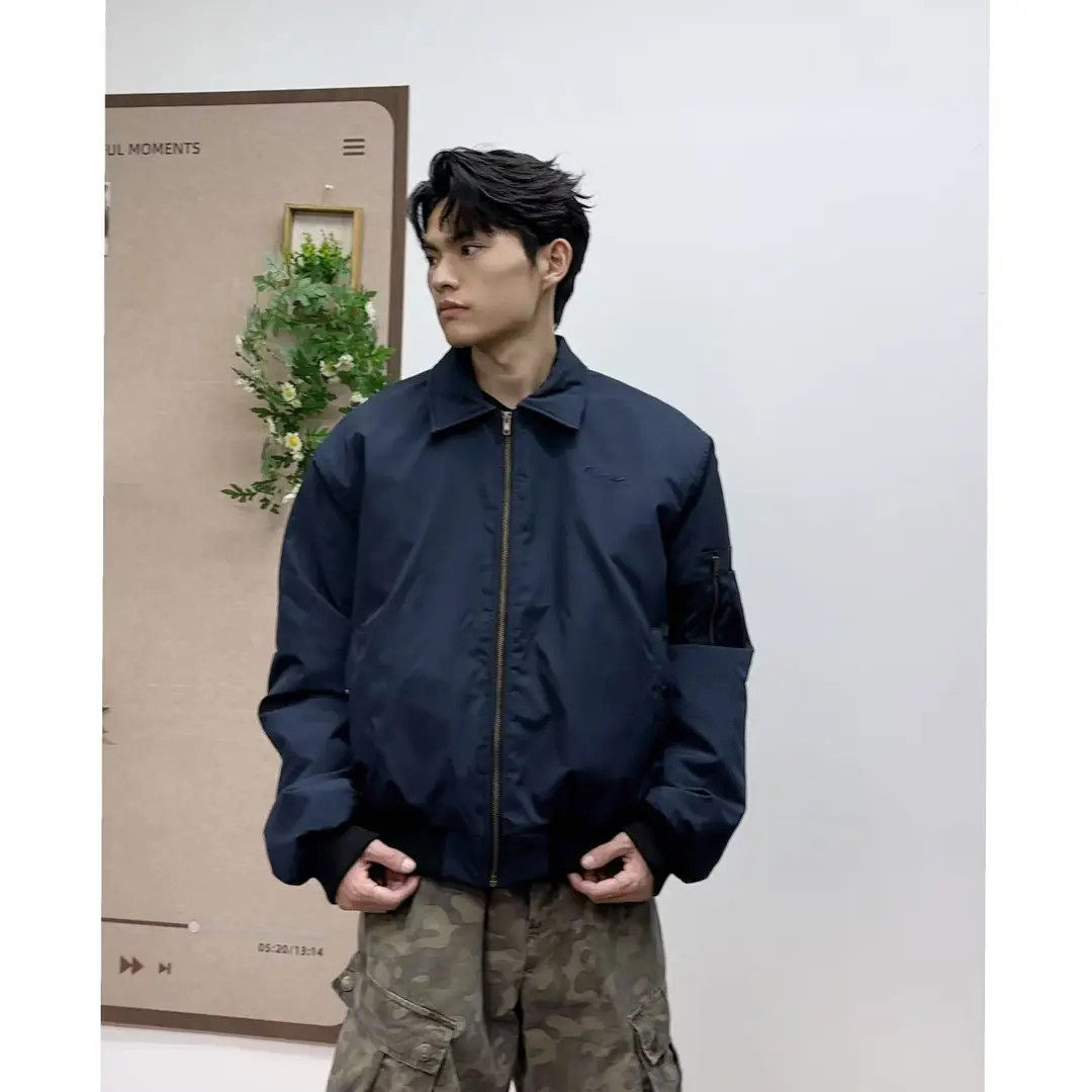 美式vibe复古翻领飞行员夹克男女秋季2025新款情侣bomber短款外套