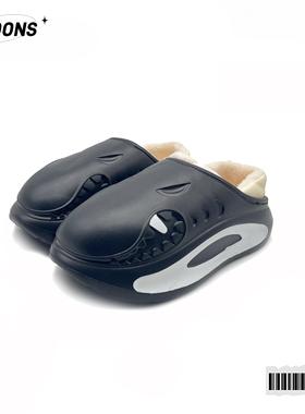 VISOON冬季羽绒棉拖鞋全包跟保暖毛毛家居室内冬天防水棉鞋外穿