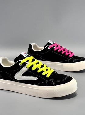 小众潮鞋鸳鸯鞋带原创设计感帆布鞋低帮男鞋复古街头休闲板鞋