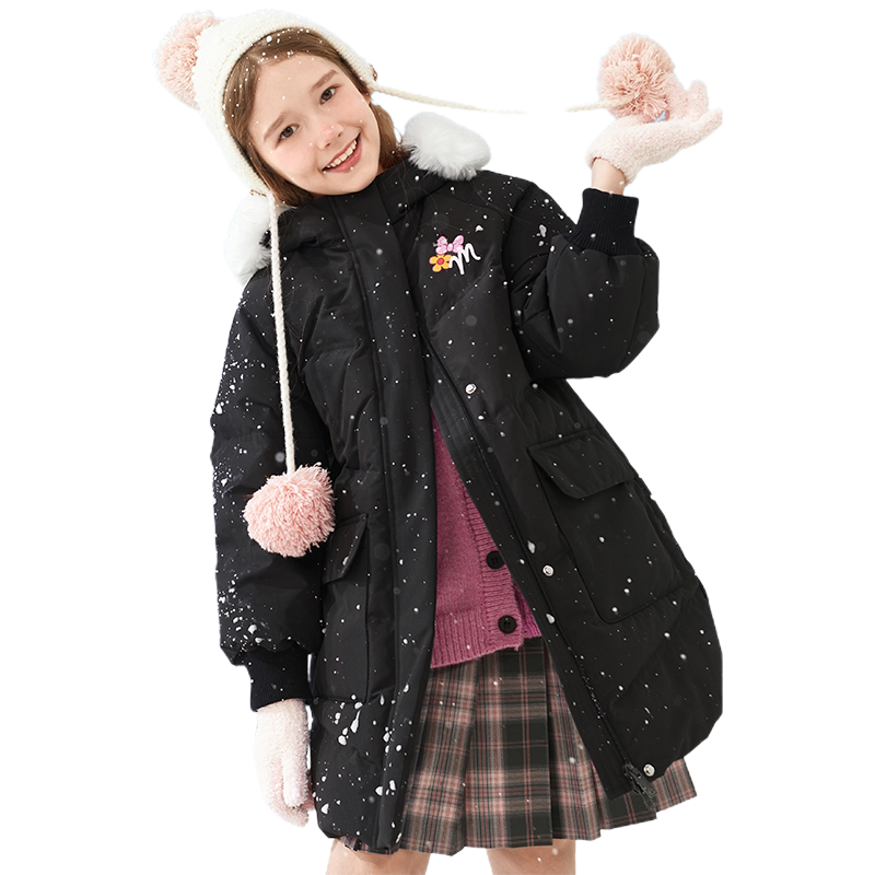 巴拉巴拉过膝加厚女童羽绒服