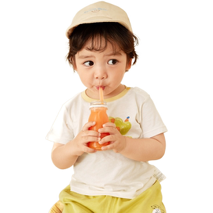 巴拉巴拉男童短袖t恤女童纯棉上衣婴儿夏装新款男宝宝白色童装薄