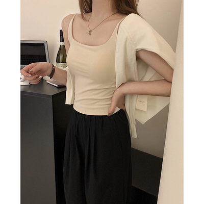 【孤品清仓】METWO凉凉小吊带背心一体固定胸垫美背内搭女1045