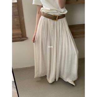 hers慵懒度假感A摆半身裙女 METWO 配腰带20740 孤品清仓