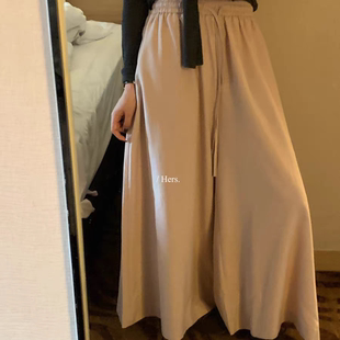 hers粉色百搭阔腿飘飘裤 一勺甜 92101 孤品清仓