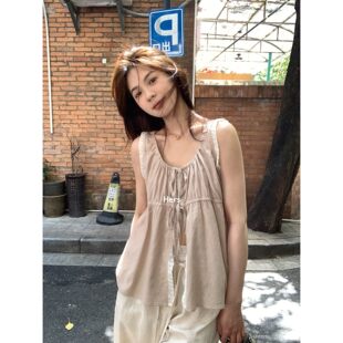 女 hers格子蕾丝拼接绑带小衫 METWO 20635 孤品清仓