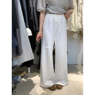 hers抽绳宽松松紧腰垂感拖地阔腿裤 METWO 20528 孤品清仓