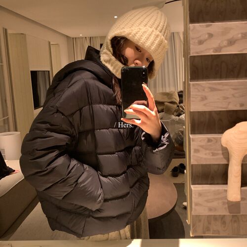 【孤品清仓】一勺甜 hers龟背连帽排骨羽绒服保暖外套92662