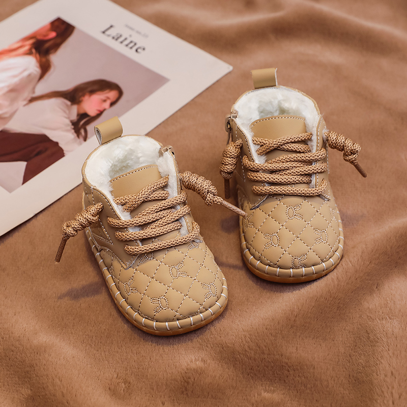 婴儿棉鞋保暖男女手工加绒加厚