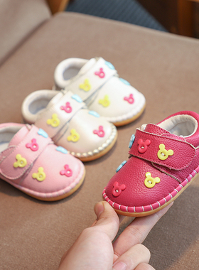 韩版防滑婴儿童鞋 新款春秋真皮单鞋 女1-2-3岁宝宝学步鞋软底潮