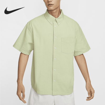 耐克男士系扣短袖衬衫运动T恤