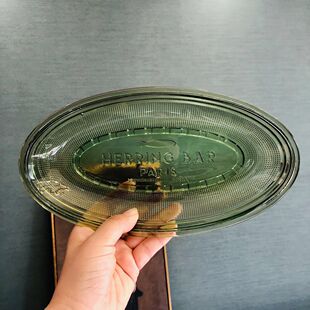 忠俊 经典尖货 原生色料墨绿深鱼盘 创意鱼盘 北欧风格玻璃盘