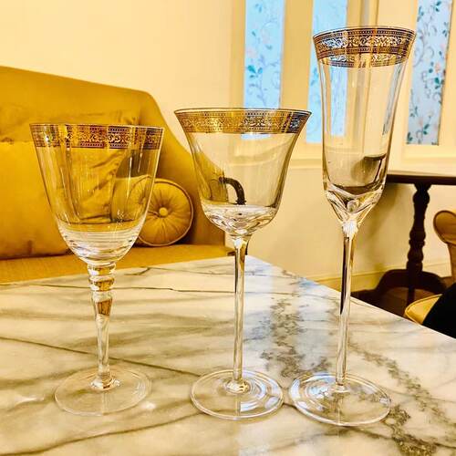 忠俊欧式复古镂空红酒香槟玻璃杯