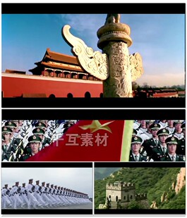 G01走向复兴天安门民族花朵山河华表歌颂歌舞晚会LED视频背景素材