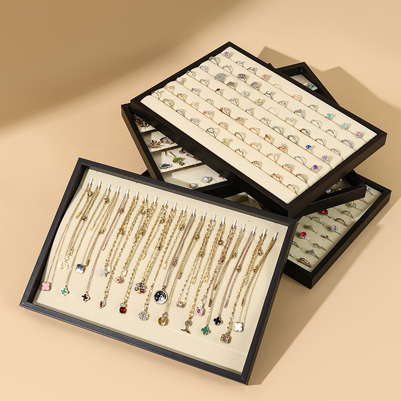 雅我黑梨木纹项链饰品看货盘