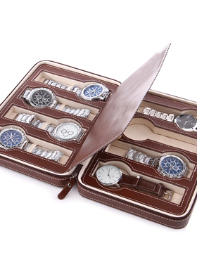 家用简约8位拉链手表收纳包便携式旅行手表收纳盒名表腕表收纳包