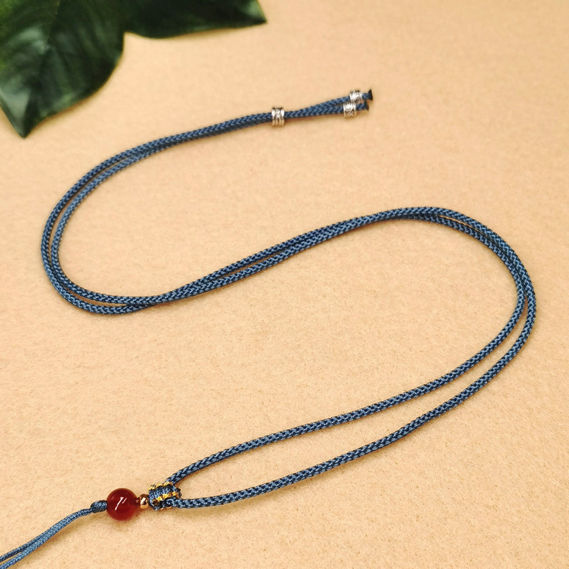 DIY圆顶珠吊金丝结红毛衣链挂绳