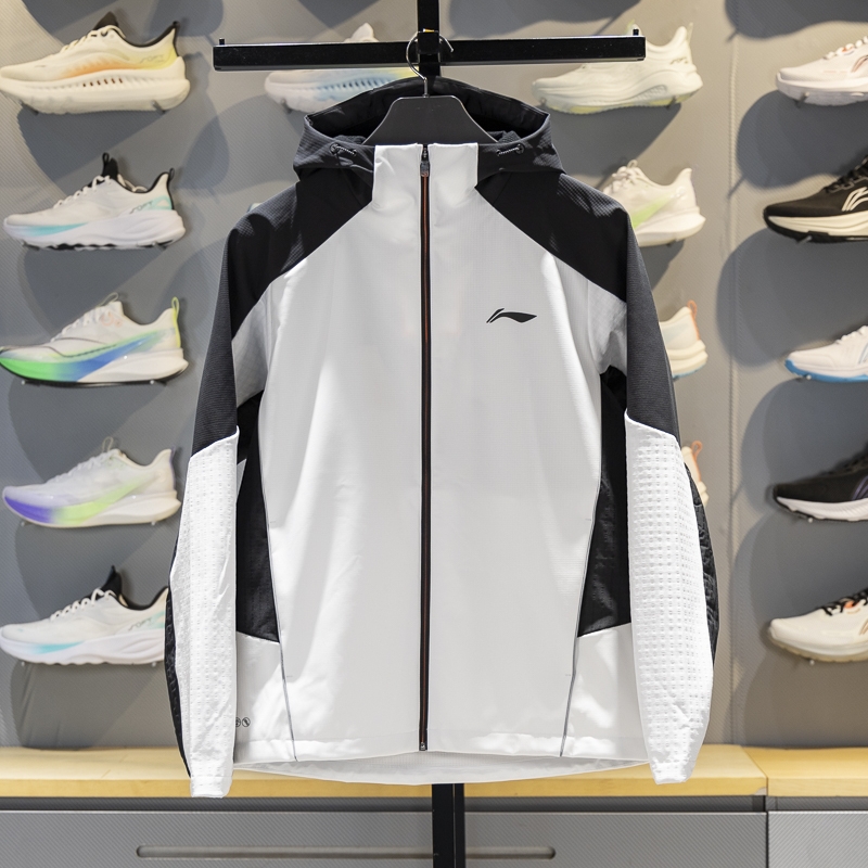 李宁男子连帽加绒保暖软壳外套