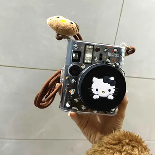 拍立得mini41保护壳硅胶镜头盖卡通可爱背带绳公仔富士mini41壳子