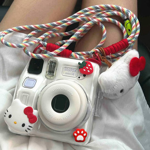 适用富士拍立得mini se保护壳透明SE挂绳kt配件迷你12/11相机套25