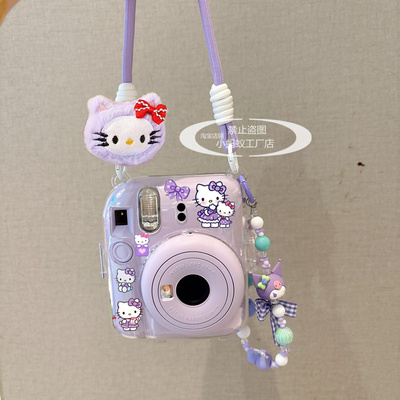 kitty紫色贴纸公仔装饰相机好看