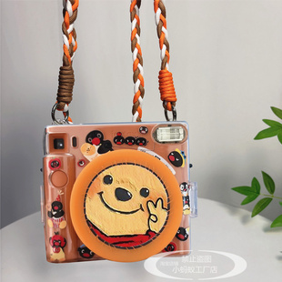 拍立得橙色SQ1透明壳sq1卡通小熊镜头盖12保护套wide400防摔SQ40