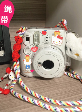 拍立得mini12/11/7+保护套斜挎绳7C透明90水晶壳保护壳SE背带挂绳