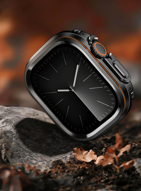 适用Apple Watch ultra49mm金属保护套123代通用全包防摔边框外壳