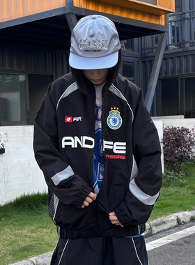 ANDLIFE品牌26SS复古球衣外套撞色拼接春秋运动夹克男女同款潮牌