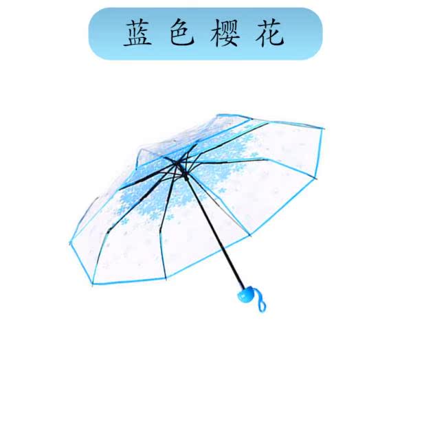 网红透明雨伞女樱花透明伞小清新学生伞文艺折叠伞