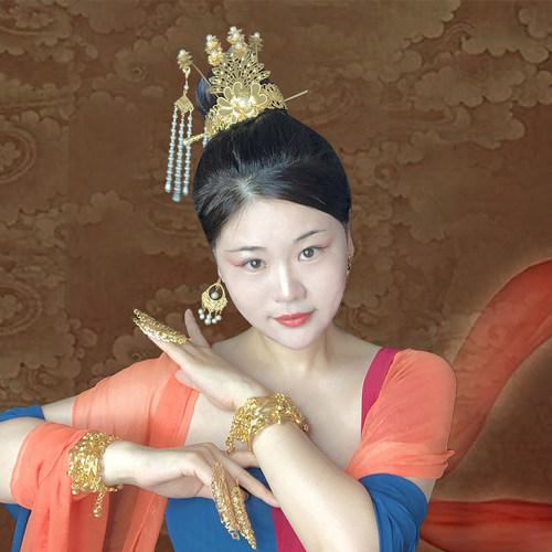 敦煌飞天舞头饰琵琶舞发冠