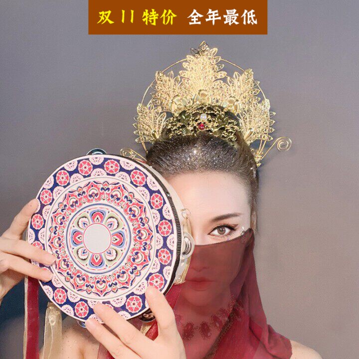 古风头饰凤尾光环大号鸢尾花发冠