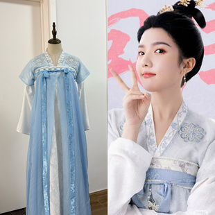 御赐小仵作2女主同款 蓝白绣花一片式齐胸