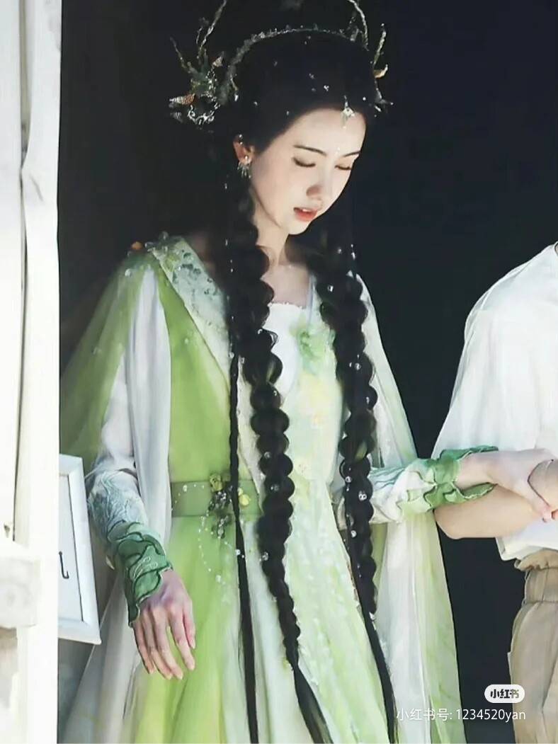 双十一特惠狐妖小红娘 陈都灵月啼暇同款绿色古装cos同款