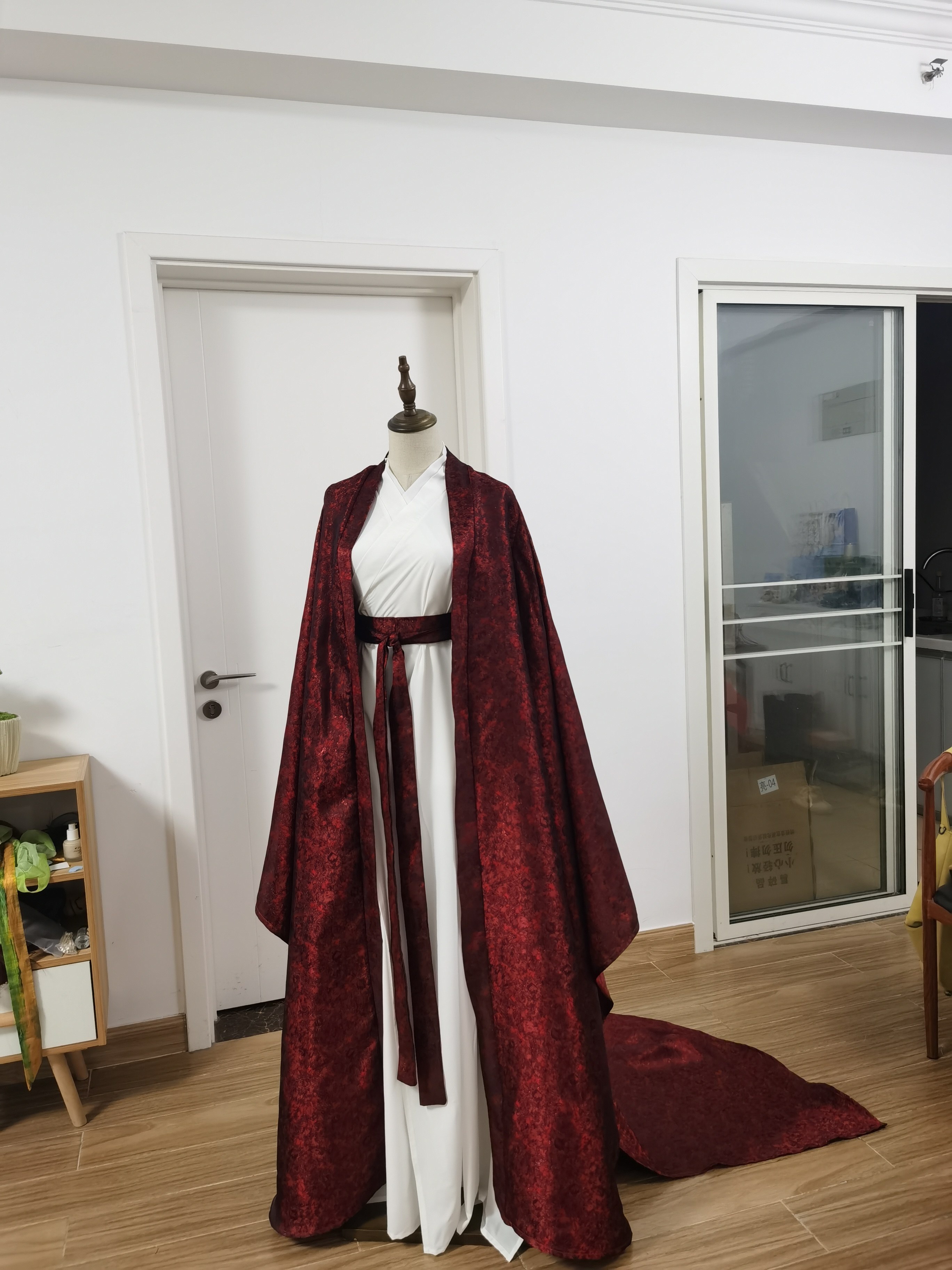 栀一国风鞠婧祎电视剧同款衣红白汉服红色大袖影视剧现货包邮