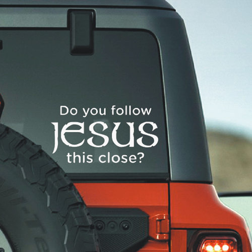 Do You Follow Jesus 反光车贴 外贸车窗 划痕车身贴花汽车贴纸