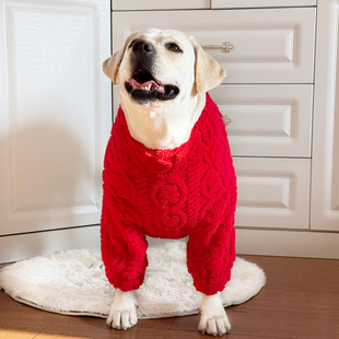 大型犬衣服新年喜庆舒棉绒衣服拉布拉多金毛双面绒保暖衣服厚款