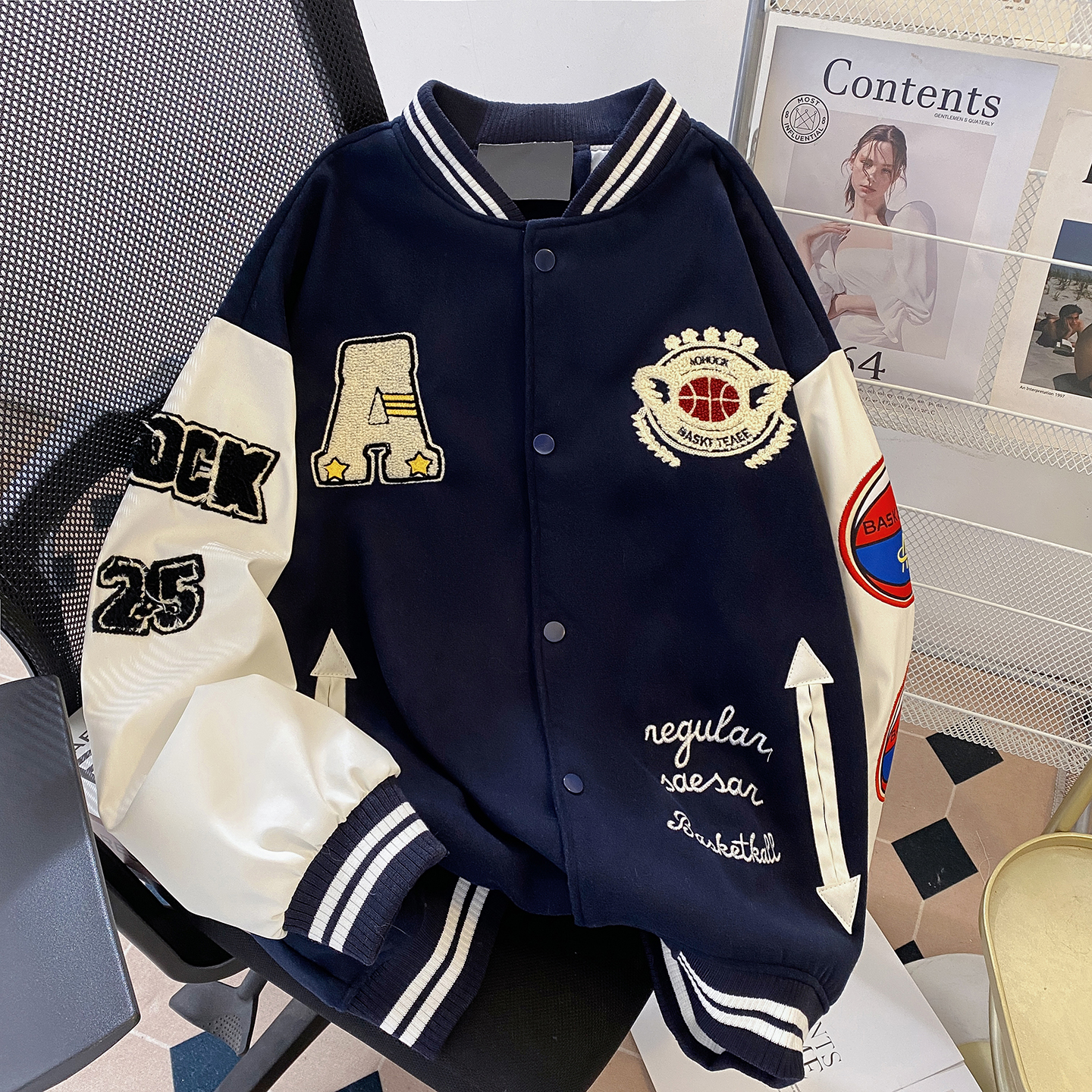 今年流行爆款棒球服外套女2025新款秋冬季宽松慵懒风开衫夹克上衣