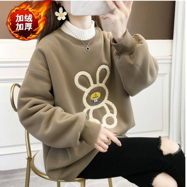 羊羔毛绒加厚卫衣女大码300斤爆款针织半高领时尚中长款洋气上衣2,女装/女士精品,卫衣/绒衫,淘宝优惠券,粉丝福利购,淘宝优惠卷