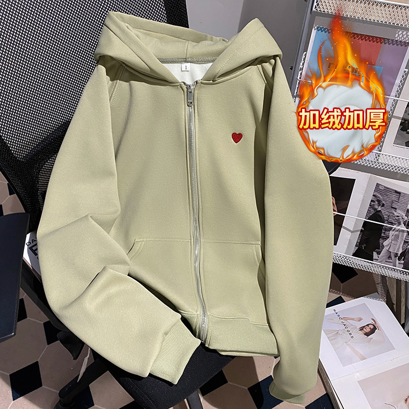 今年流行爆款开衫拉链连帽卫衣外套女2025新款秋冬季加绒加厚上衣