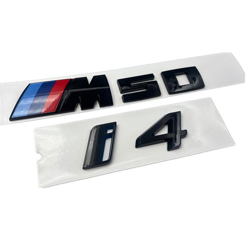 适用于宝马i4  M50亮黑车标字标尾标 i4  M50后标