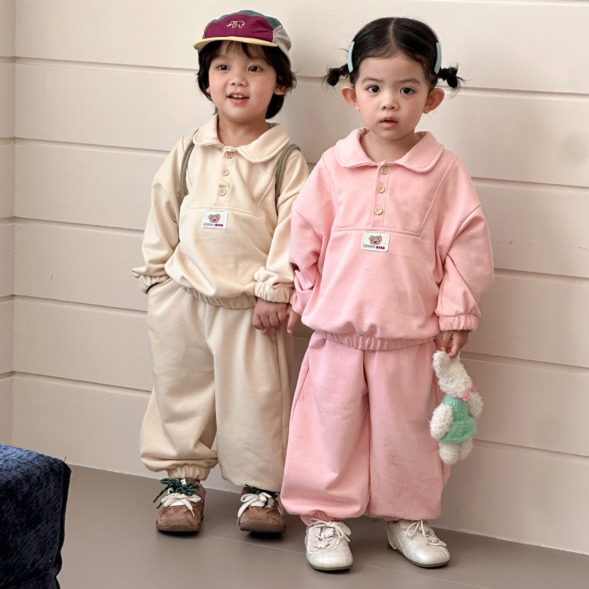 儿童春装套装运动女童2026新款春秋季宝宝宽松休闲男童卫衣两件套