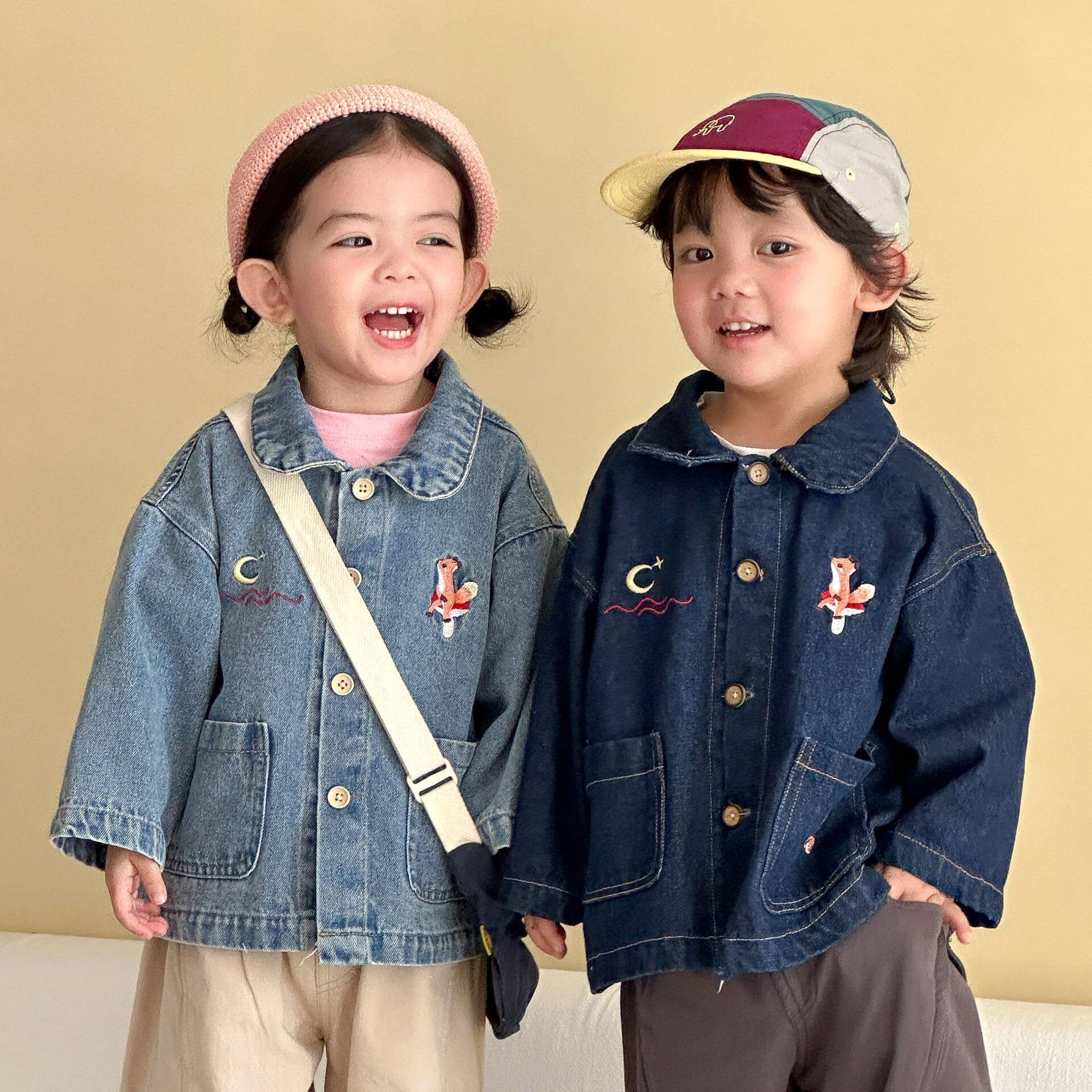 儿童牛仔外套春秋款女童春装2026新款春季宽松男童夹克衫宝宝上衣