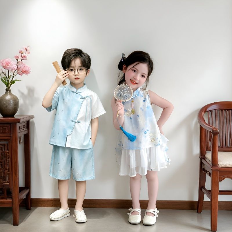 出片漂亮小衣服兄妹新中式汉服夏