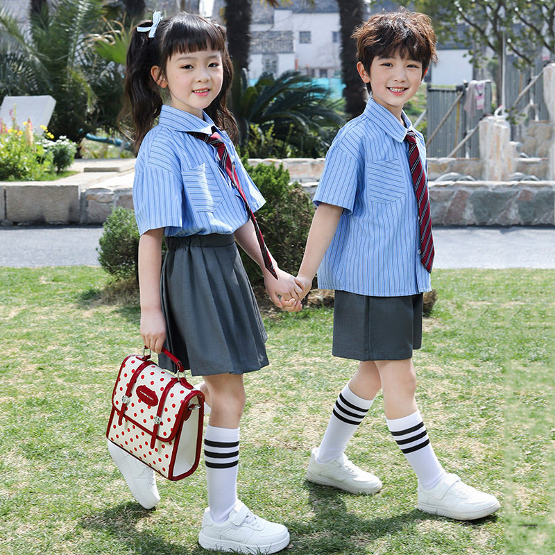 幼儿园园服夏装小学生班服夏季短袖校服六一儿童节演出服装毕业