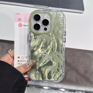 中国风翠玉竹林手机壳适用苹果17Air16promax小米15情侣iphone14华为mate60propura70荣耀vivo红米k80oppo